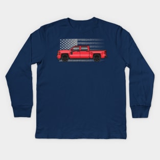 Red USA 2 Kids Long Sleeve T-Shirt